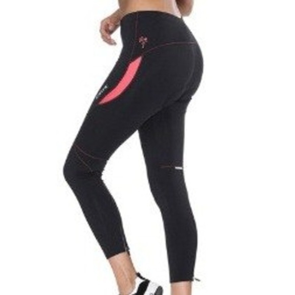 Santic Parni Women's M Black Pink Padded Cycling Pants Reflective Bike Bicycle
